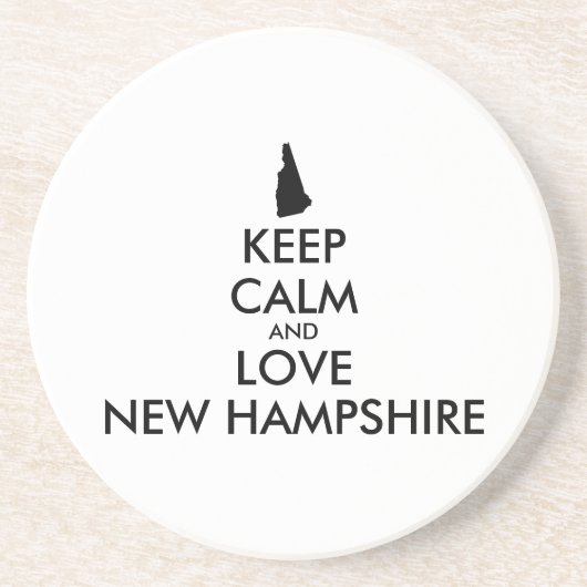  KEEP CALM EN VERLIES NIEUWE HAMPSHIRE ZANDSTEEN ONDERZETTER (Voorkant)