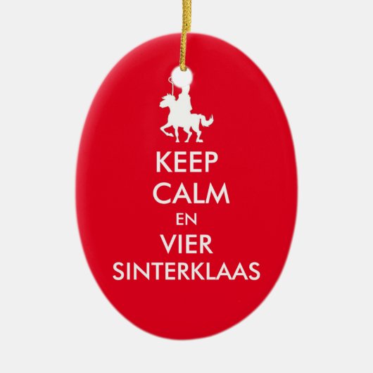Keep Calm en Vier Sinterklaas Ornament (Voorkant)