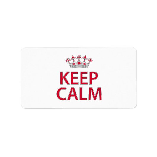 Keep Calm Etiket (Voorkant)