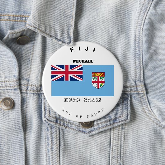 Keep Calm & Fiji Flag Button (In situ)