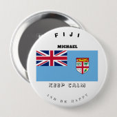 Keep Calm & Fiji Flag Button (Voorkant /achterkant)