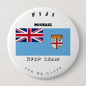 Keep Calm & Fiji Flag Button (Voorkant)
