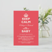 Keep Calm Funny Couples Baby shower Party nodigt u Kaart (Staand voorkant)