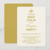 Keep Calm Funny Milestone Surprise Birthday Invite Kaart (Voorkant / Achterkant)