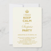 Keep Calm Funny Milestone Surprise Birthday Invite Kaart (Voorkant)