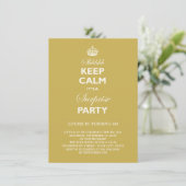 Keep Calm Funny Milestone Surprise Birthday Invite Kaart (Staand voorkant)