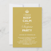 Keep Calm Funny Milestone Surprise Birthday Invite Kaart (Voorkant)