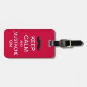 Keep Calm Funny Mustache Bagagelabel (Voorkant horizontaal)