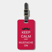 Keep Calm Funny Mustache Bagagelabel (Voorkant verticaal)