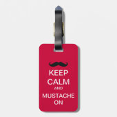 Keep Calm Funny Mustache Bagagelabel (Achterkant verticaal)