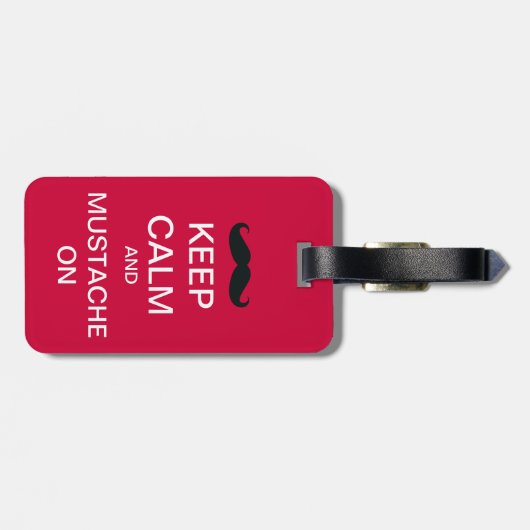 Keep Calm Funny Mustache Bagagelabel (Achterkant horizontaal)
