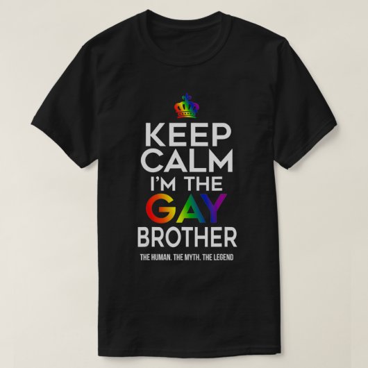 Keep Calm Gay Brother Pride Flag LGBTQ Funny LGBT T-shirt (Design voorkant)