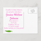 Keep Calm Girl Baby Aankondiging Briefkaart (Achterkant)