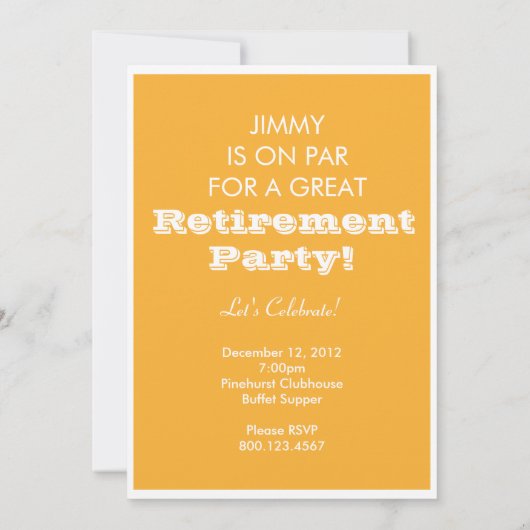 Keep Calm - Golf Theme Retirement Party Kaart (Achterkant)