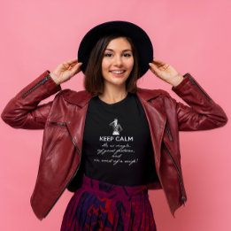 Keep Calm - hij is single... Dhr. Darcy (witte tek T-shirt