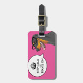 KEEP CALM Hipster Dog Geek Doberman Travel Label Bagagelabel (Voorkant verticaal)