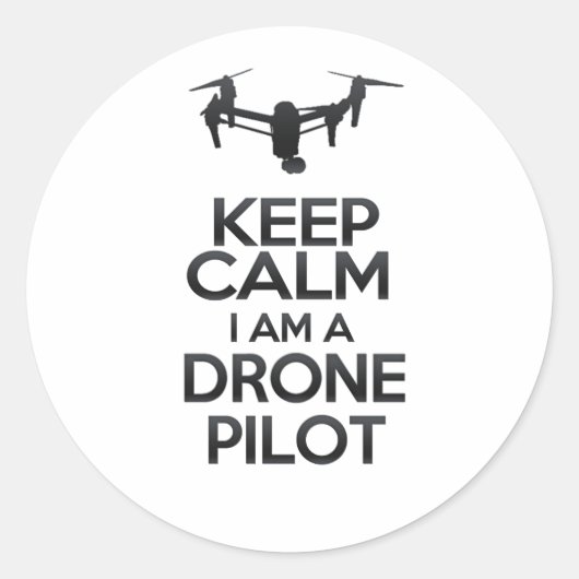 Keep Calm I Am Drone Pilot Ronde Sticker (Voorkant)