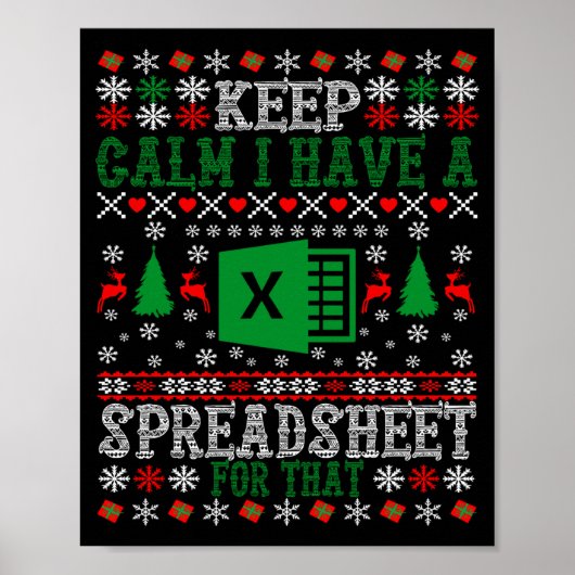 Keep Calm I Have A Spreadsheet For That Christmas Poster (Voorkant)