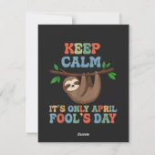keep calm it's only April fool's day Feestdagenkaart (Achterkant)