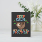 keep calm it's only April fool's day Feestdagenkaart (Staand voorkant)