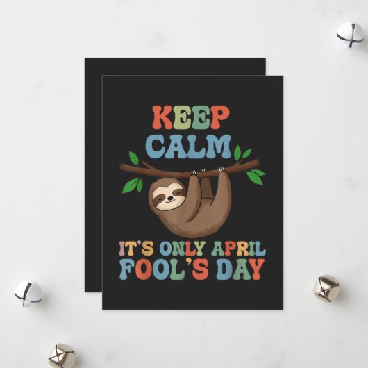 keep calm it's only April fool's day Feestdagenkaart (Voorkant / Achterkant in situ)