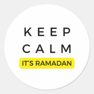 Keep Calm its Ramadan: tekstontwerp voor de Ramada Ronde Sticker