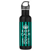  Keep Calm Jouw tekst op strepen Waterfles (Voorkant)