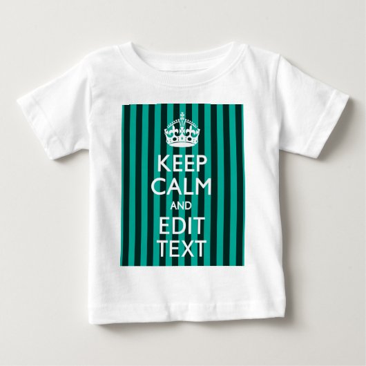 Keep Calm Jouw tekst Turquoise Stripes (Voorkant)