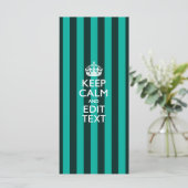  Keep Calm Jouw tekst Turquoise Stripes (Staand voorkant)