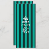  Keep Calm Jouw tekst Turquoise Stripes (Voorkant / Achterkant)