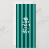 Keep Calm Jouw tekst Turquoise Stripes (Voorkant)