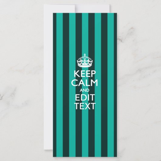  Keep Calm Jouw tekst Turquoise Stripes (Voorkant)
