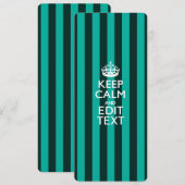  Keep Calm Jouw tekst Turquoise Stripes (Voorkant / Achterkant)