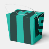 Keep Calm Jouw tekst Turquoise Stripes Bedankdoosjes (Achterkant)