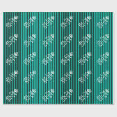 Keep Calm Jouw tekst Turquoise Stripes Cadeaupapier (Vlak)