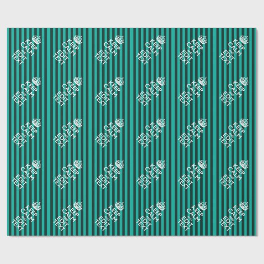 Keep Calm Jouw tekst Turquoise Stripes Cadeaupapier (Vlak)