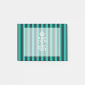 Keep Calm Jouw tekst Turquoise Stripes Post-it® Notes (Voorkant)
