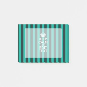  Keep Calm Jouw tekst Turquoise Stripes Post-it® Notes