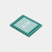  Keep Calm Jouw tekst Turquoise Stripes Post-it® Notes (Schuin)