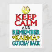 Keep Calm - Karma Briefkaart (Voorkant)