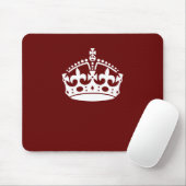 Keep Calm Kroon Burgundy Rood Accent Muismat (Met muis)