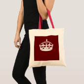 Keep Calm Kroon Burgundy Rood Accent Tote Bag (Voorkant (product))