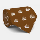 Keep Calm Kroon op Chocolade Bruin Stropdas (Opgerold)