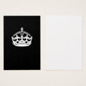 Keep Calm Kroon op Zwart Visitekaartjes (Voorkant /achterkant)