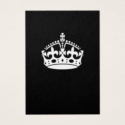 Keep Calm Kroon op Zwart Visitekaartjes (Voorkant)