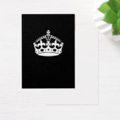 Keep Calm Kroon op Zwart Visitekaartjes (Bureau)
