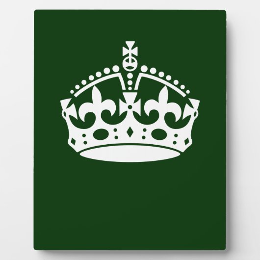 KEEP CALM KROON Symbool op groene decoratie Fotoplaat (Voorkant)