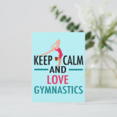 Keep Calm Love Gymnastics Beautiful Gymnast Briefkaart (Staand voorkant)
