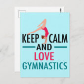 Keep Calm Love Gymnastics Beautiful Gymnast Briefkaart (Voorkant / Achterkant)