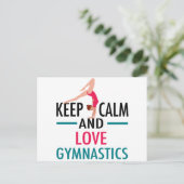 Keep Calm Love Gymnastics Beautiful Gymnast Briefkaart (Staand voorkant)